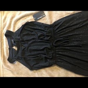 Long black glittery romper